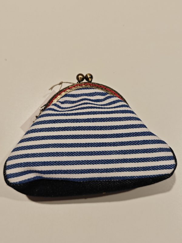 PORTE MONNAIE  AUGUSTIN - RAYURES & DENIM BLEU