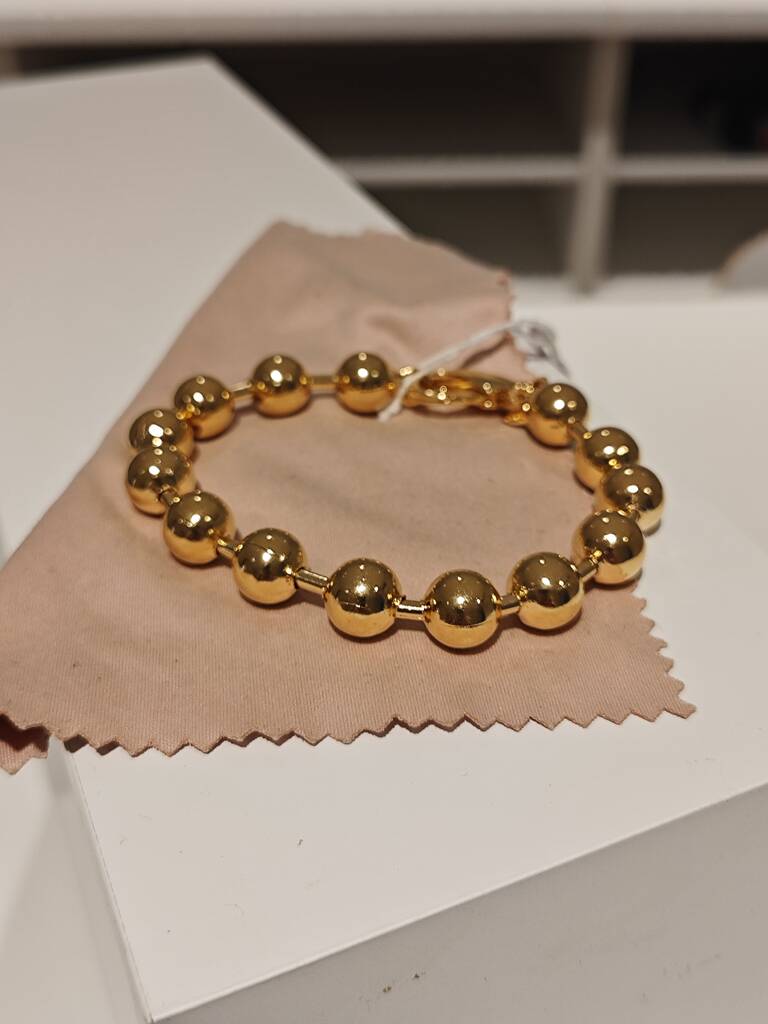 BRACELET GOLDEN RAINBOW DORE A L'OR FIN Ø12 MM LONGUEUR 19 CM