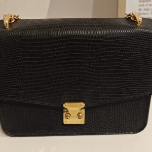 MINI SAC NOIR CUIR LEZARDE