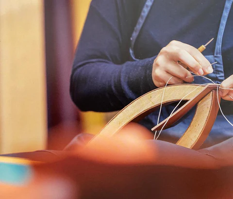 AURA CUIR LISSE CAMEL BIJOUTERIE DOREE